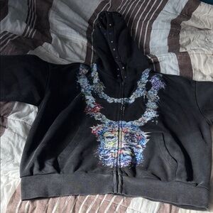 PerSeption Concept Black Zip Up Sweater